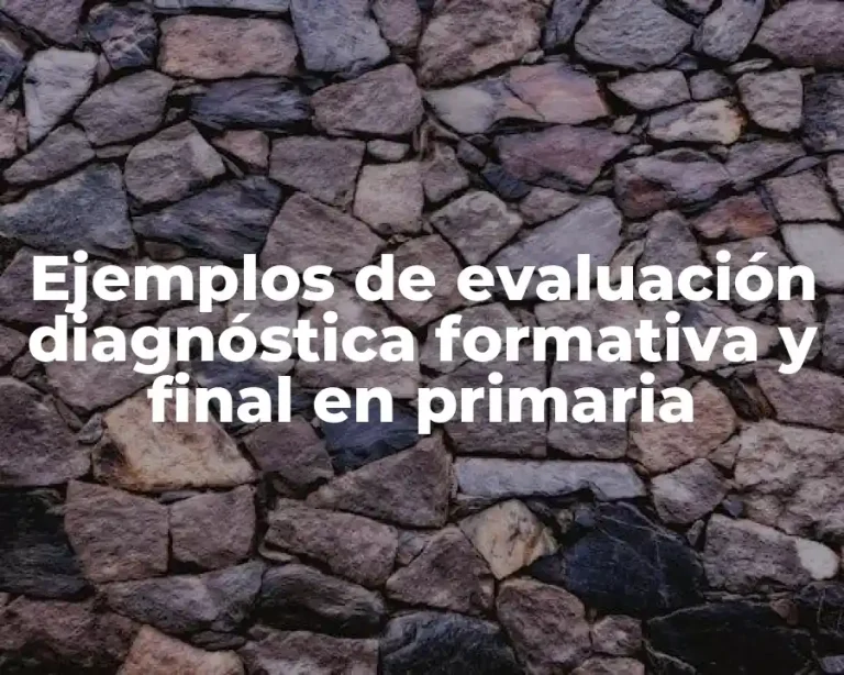 Ejemplos de evaluación diagnóstica formativa y final en primaria
