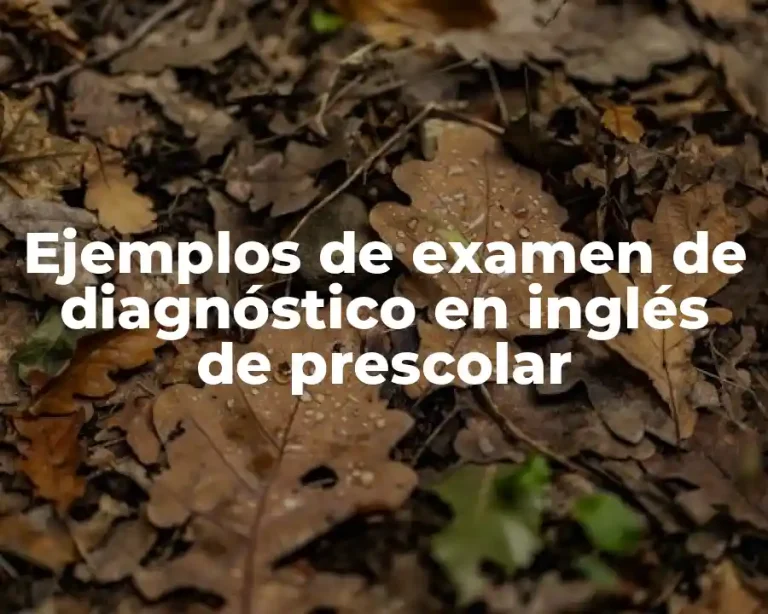 Ejemplos de examen de diagnóstico en inglés de prescolar