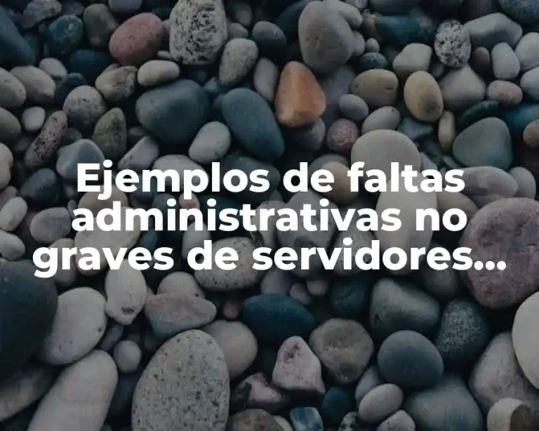 Ejemplos de faltas administrativas no graves de servidores públicos