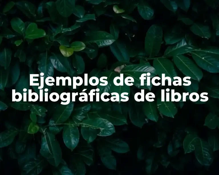 Ejemplos de fichas bibliográficas de libros