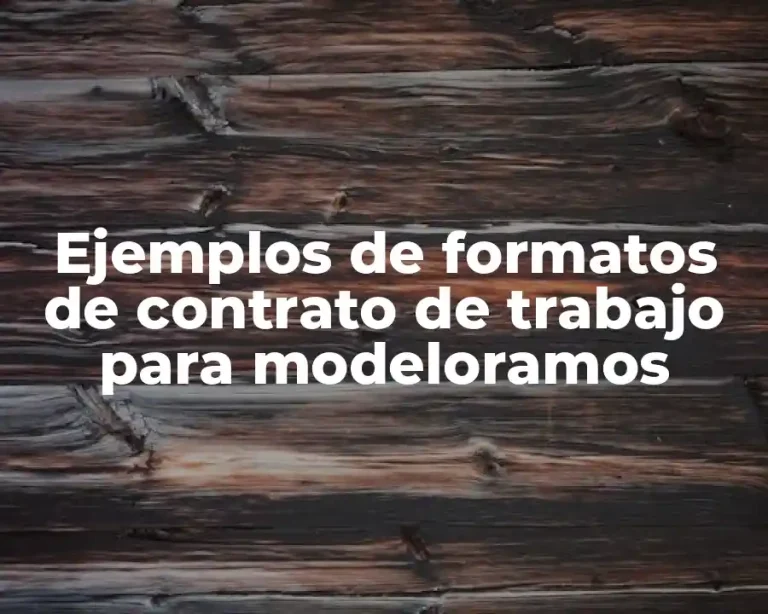 Ejemplos de formatos de contrato de trabajo para modeloramos