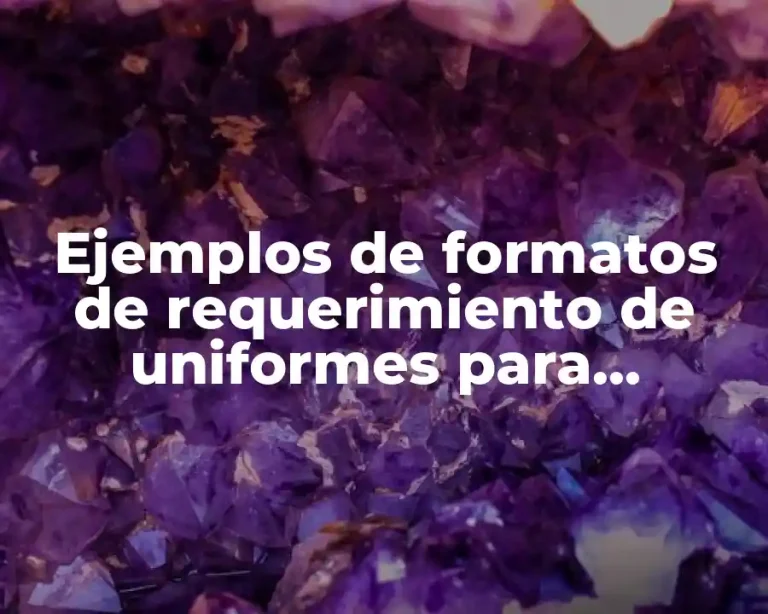Ejemplos de formatos de requerimiento de uniformes para trabajadores
