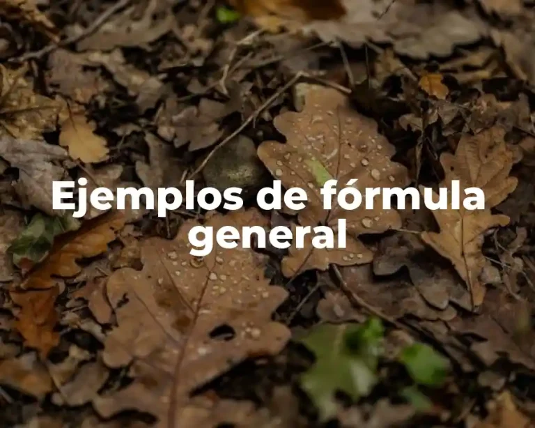Ejemplos de fórmula general