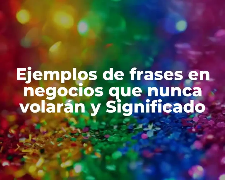 Ejemplos de frases en negocios que nunca volarán y Significado