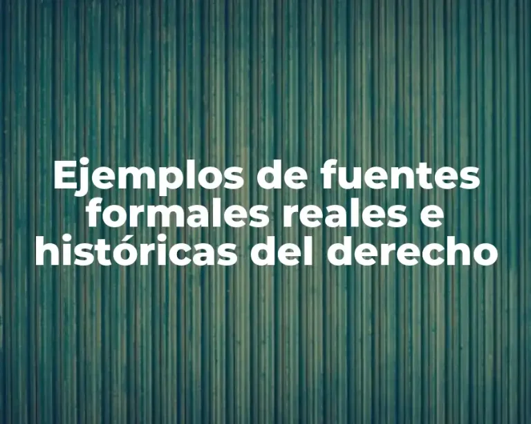 Ejemplos de fuentes formales reales e históricas del derecho