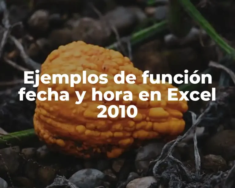 Ejemplos de función fecha y hora en Excel 2010