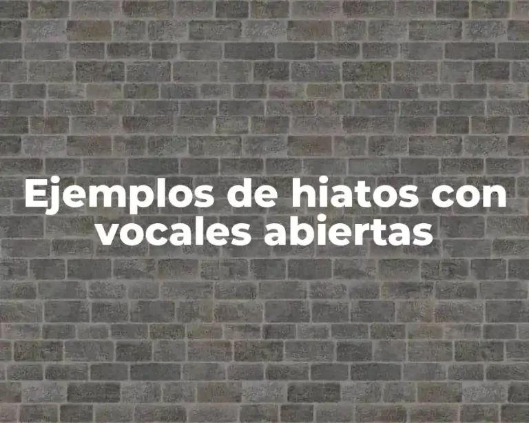 Ejemplos de hiatos con vocales abiertas