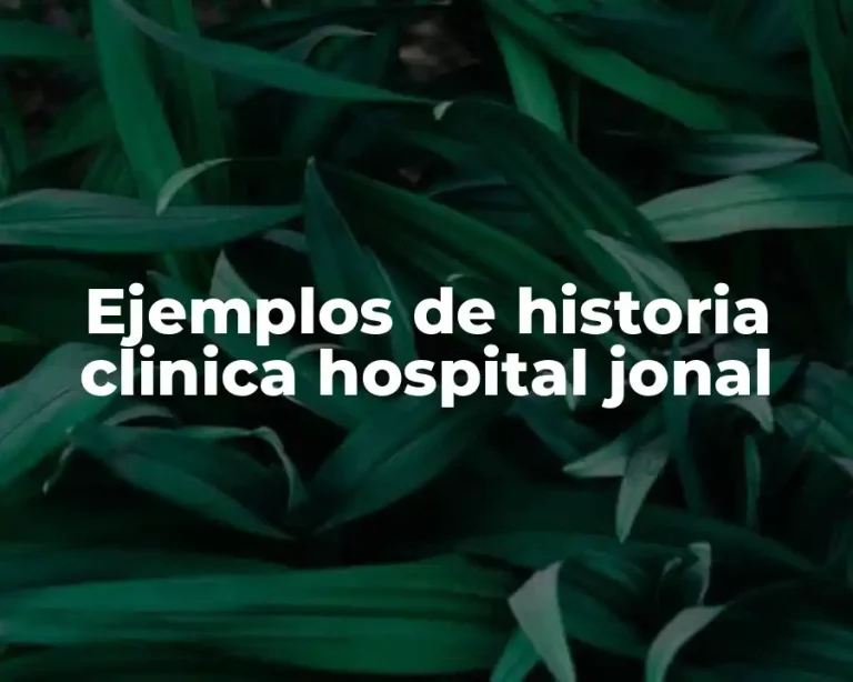 Ejemplos de historia clinica hospital jonal