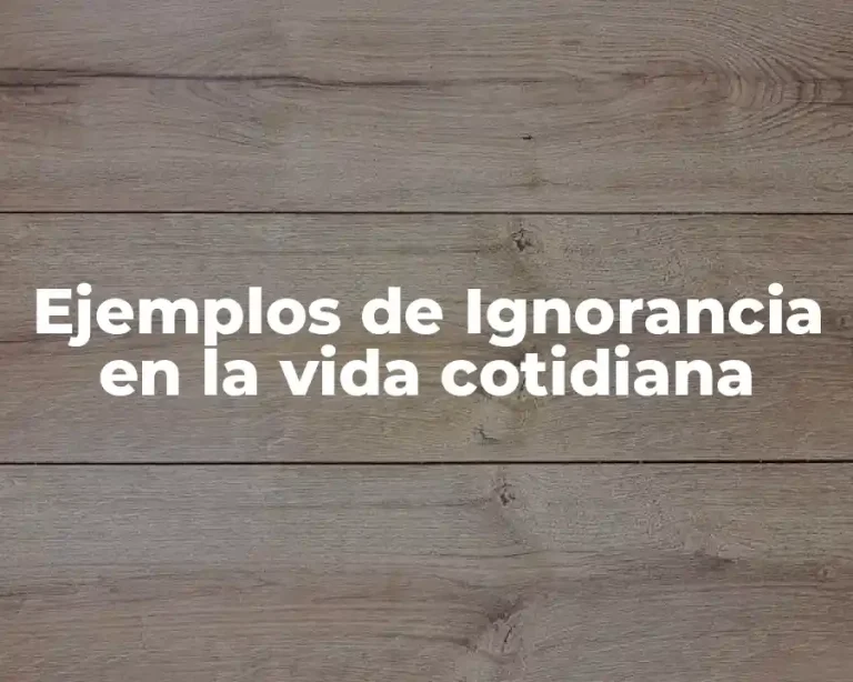Ejemplos de Ignorancia en la vida cotidiana
