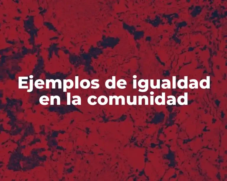 Ejemplos de igualdad en la comunidad