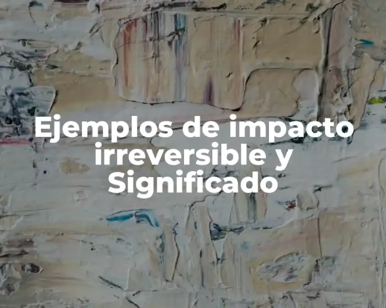 Ejemplos de impacto irreversible y Significado