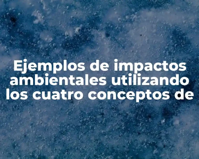 Ejemplos de impactos ambientales utilizando los cuatro conceptos de
