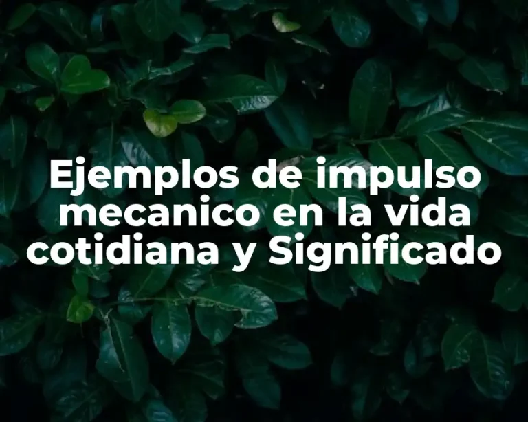 Ejemplos de impulso mecanico en la vida cotidiana y Significado
