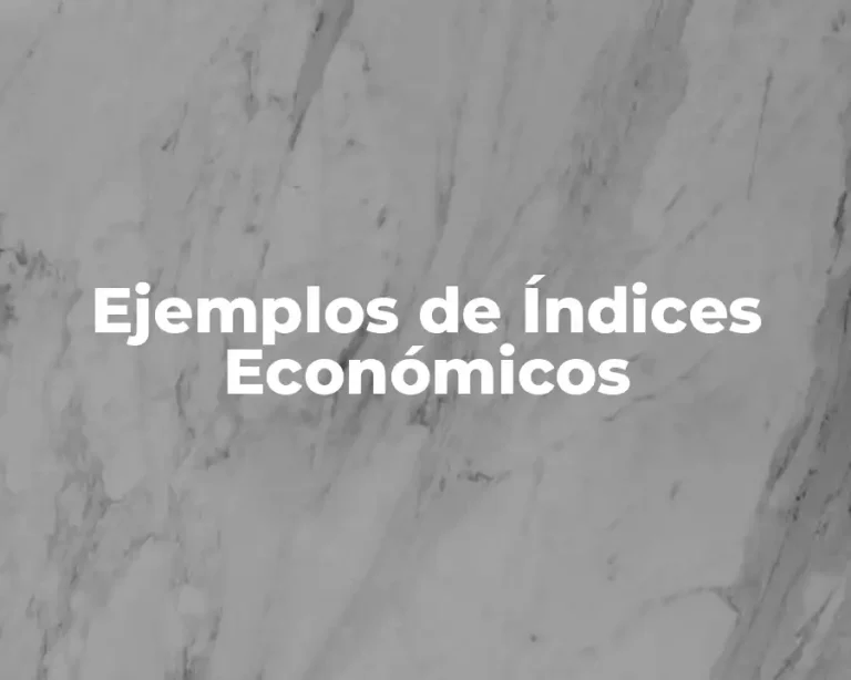 Ejemplos de Índices Económicos