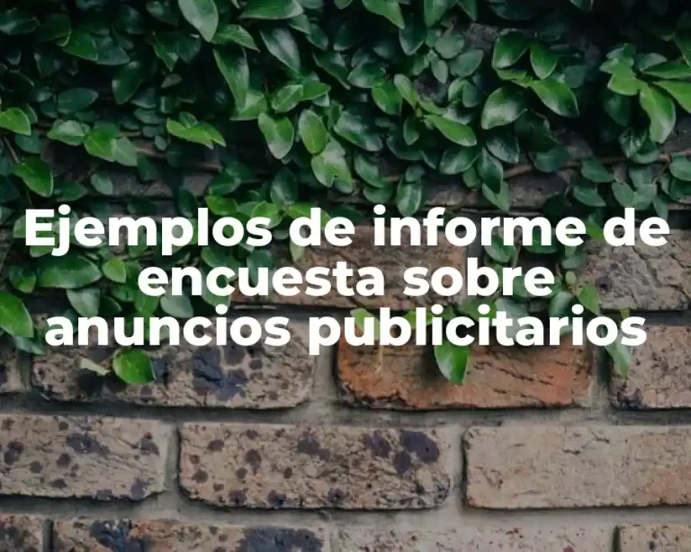Ejemplos de informe de encuesta sobre anuncios publicitarios