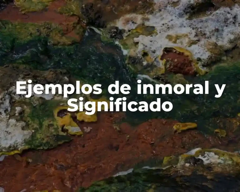 Ejemplos de inmoral y Significado