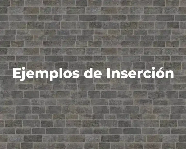 Ejemplos de Inserción