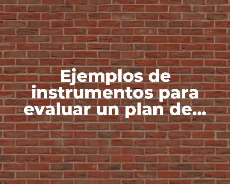 Ejemplos de instrumentos para evaluar un plan de trabajo