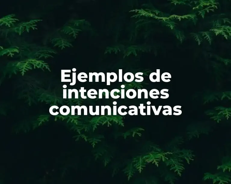 Ejemplos de intenciones comunicativas