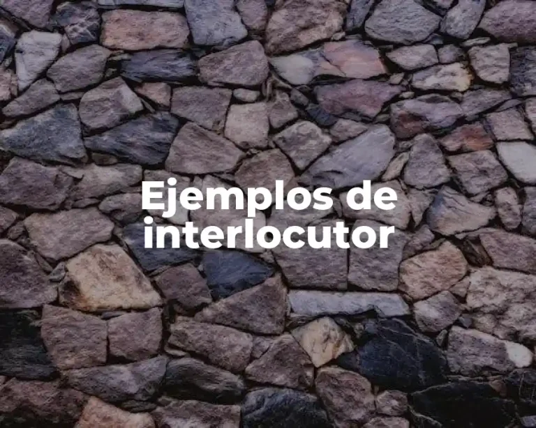 Ejemplos de interlocutor