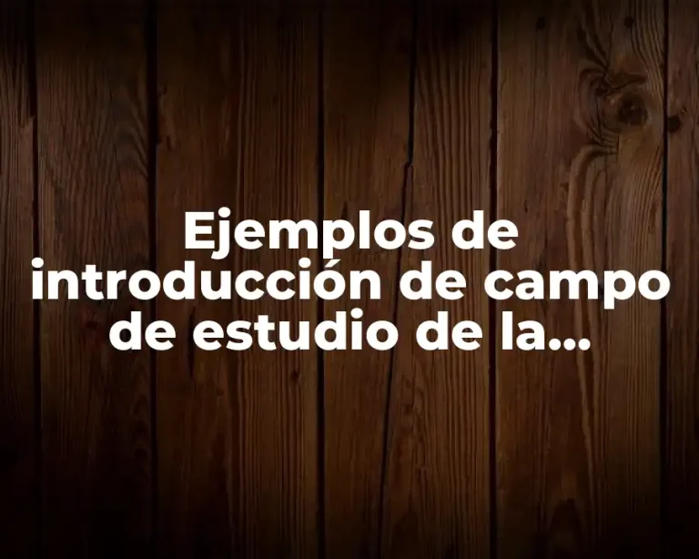 Ejemplos de introducción de campo de estudio de la geografia