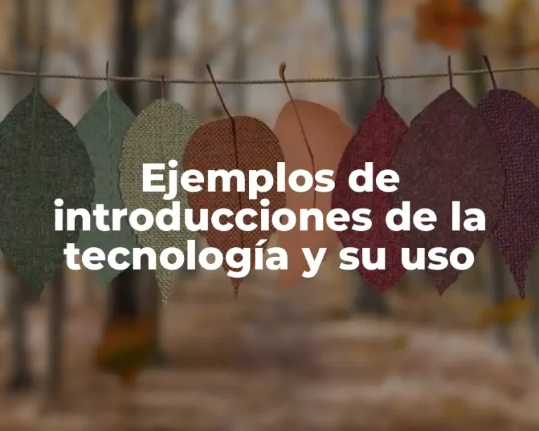 Ejemplos de introducciones de la tecnología y su uso