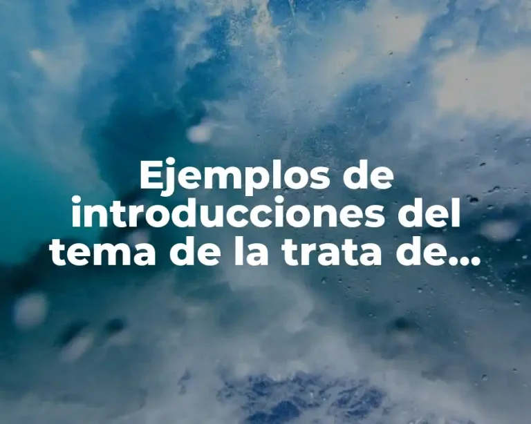 Ejemplos de introducciones del tema de la trata de personas