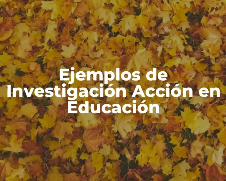 Ejemplos de Investigación Acción en Educación