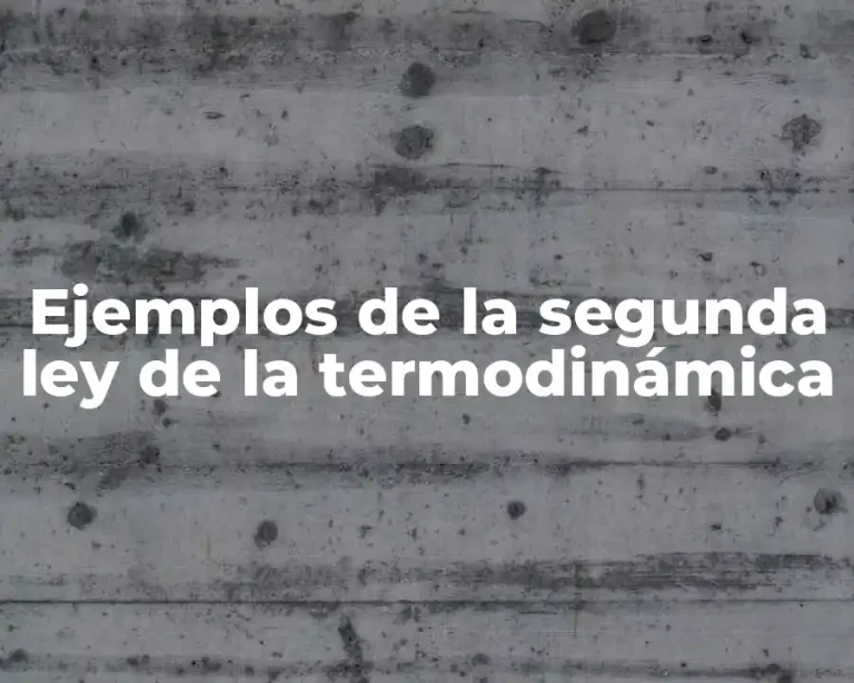 Ejemplos de la segunda ley de la termodinámica