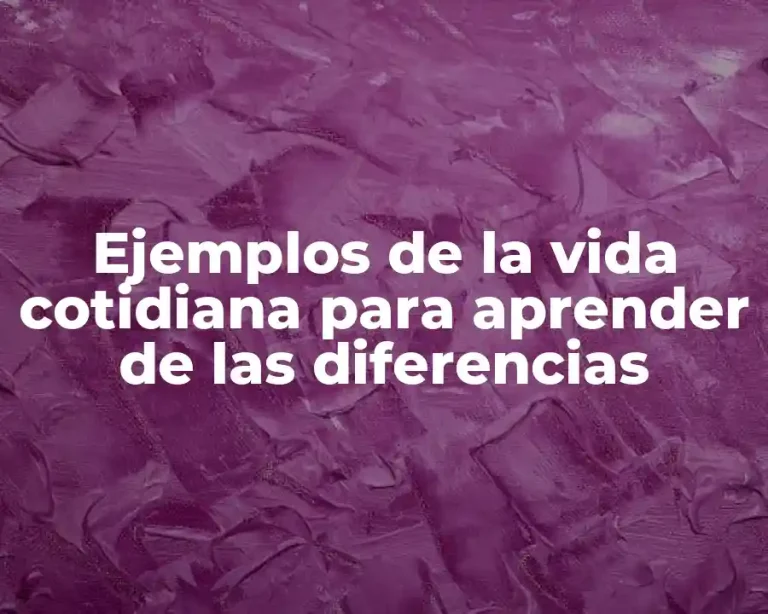 Ejemplos de la vida cotidiana para aprender de las diferencias