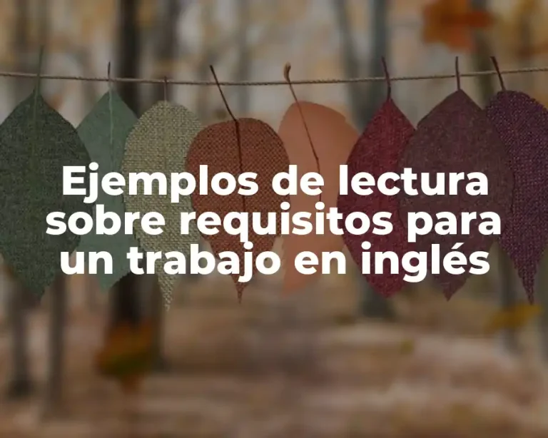Ejemplos de lectura sobre requisitos para un trabajo en inglés