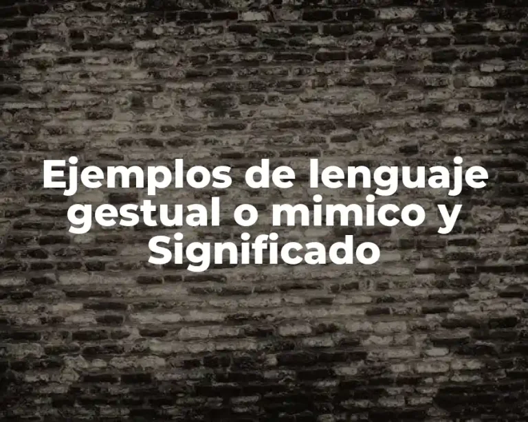 Ejemplos de lenguaje gestual o mimico y Significado