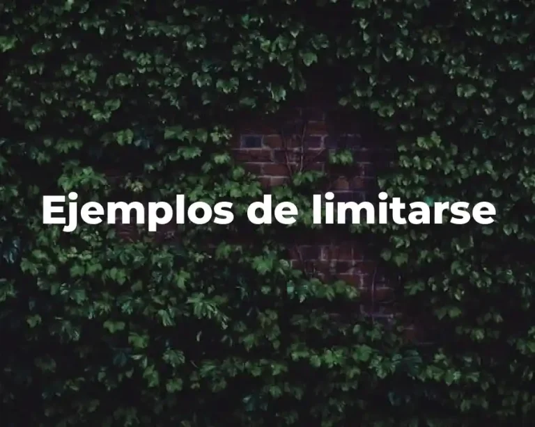 Ejemplos de limitarse