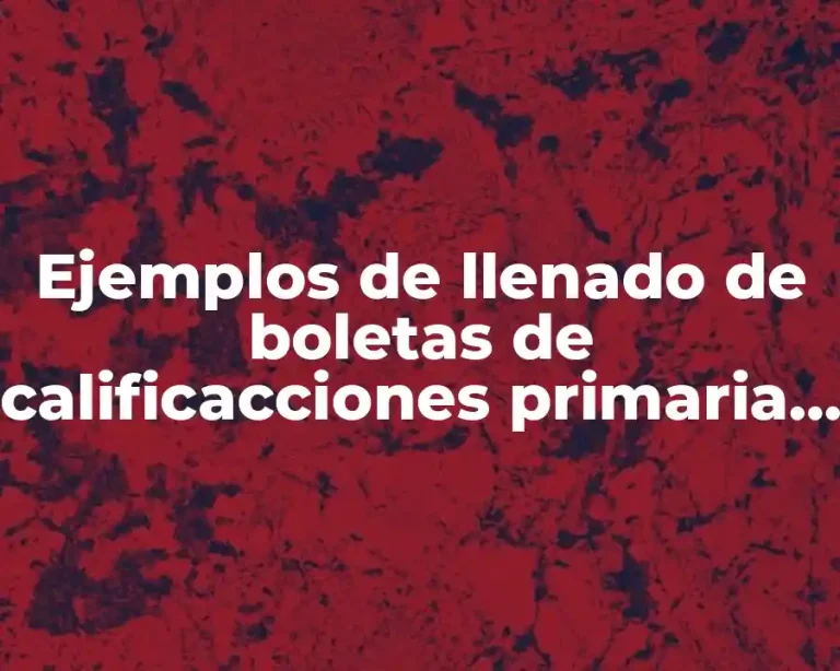 Ejemplos de llenado de boletas de calificacciones primaria segundo grado