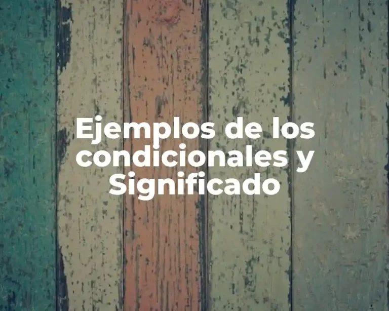 Ejemplos de los condicionales y Significado