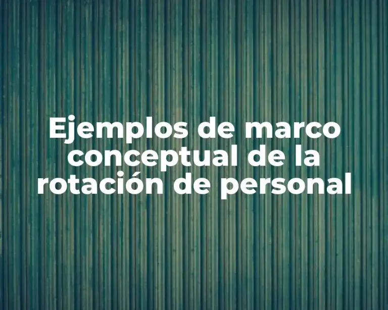 Ejemplos de marco conceptual de la rotación de personal