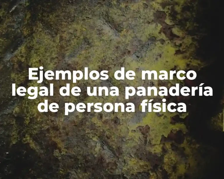 Ejemplos de marco legal de una panadería de persona física