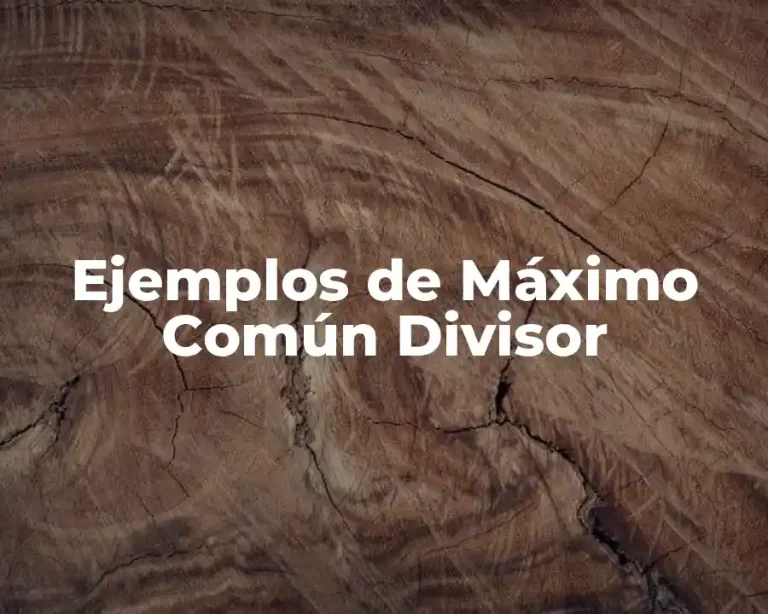 Ejemplos de Máximo Común Divisor