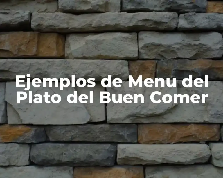 Ejemplos de Menu del Plato del Buen Comer