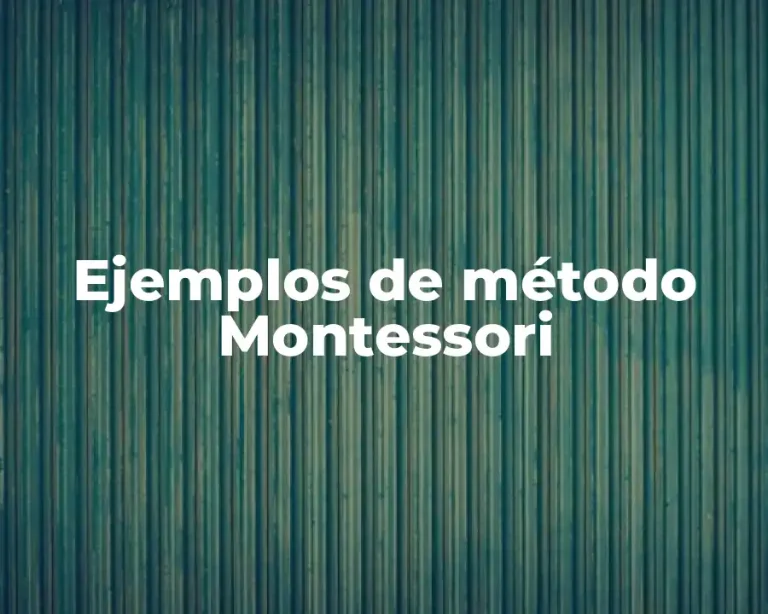 Ejemplos de método Montessori