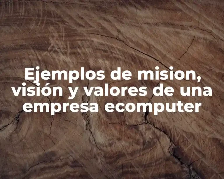 Ejemplos de mision, visión y valores de una empresa ecomputer