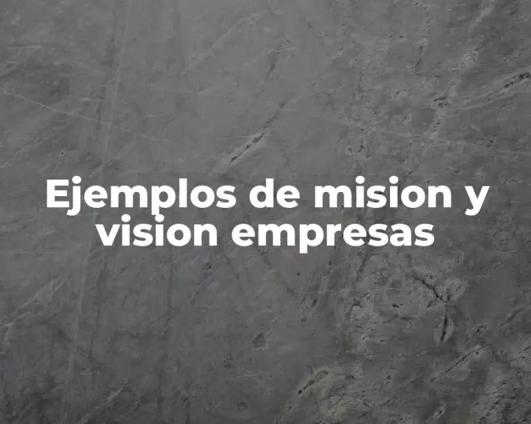 Ejemplos de mision y vision empresas