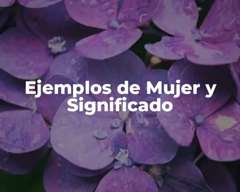 Ejemplos de Mujer y Significado