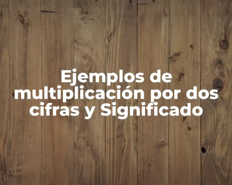 Ejemplos de multiplicación por dos cifras y Significado