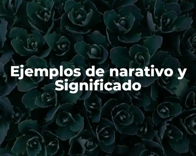Ejemplos de narativo y Significado