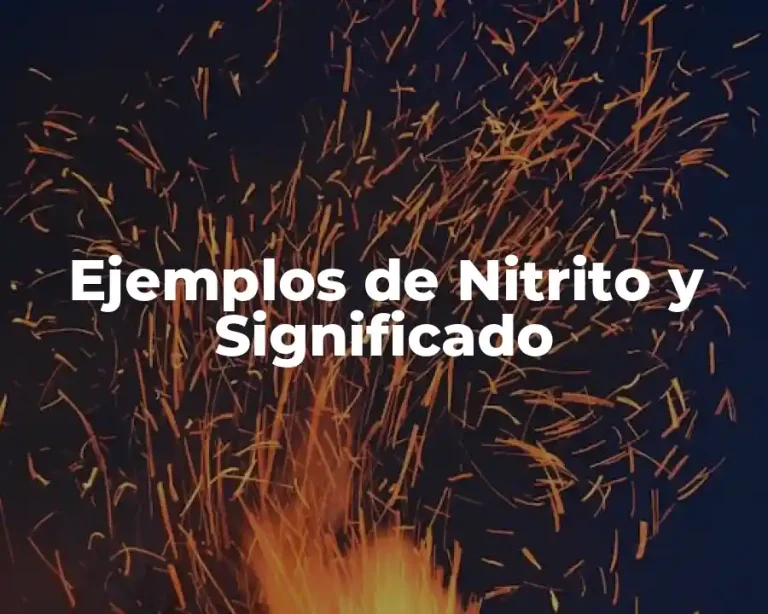 Ejemplos de Nitrito y Significado