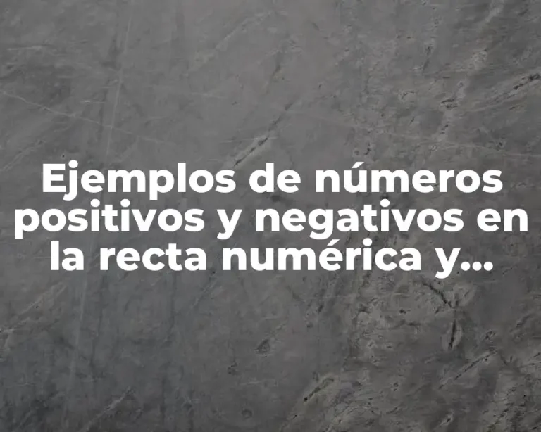 Ejemplos de números positivos y negativos en la recta numérica y Significado