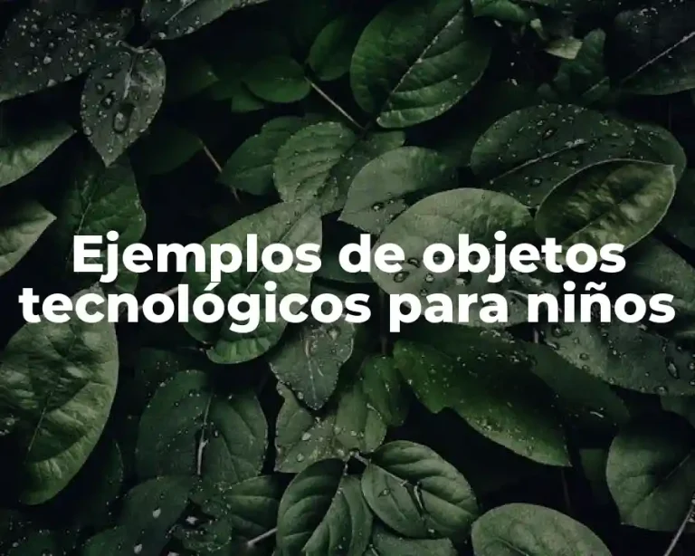 Ejemplos de objetos tecnológicos para niños