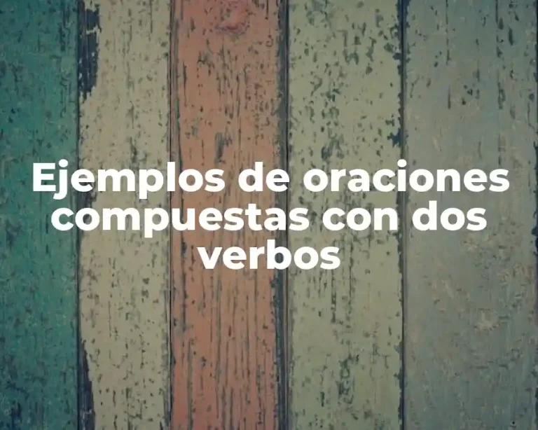 Ejemplos de oraciones compuestas con dos verbos