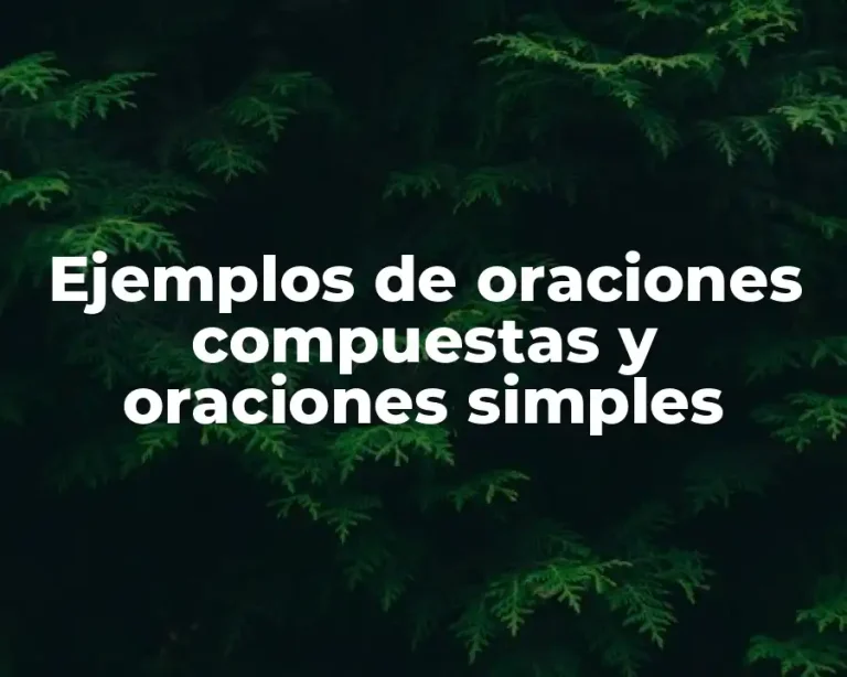 Ejemplos de oraciones compuestas y oraciones simples